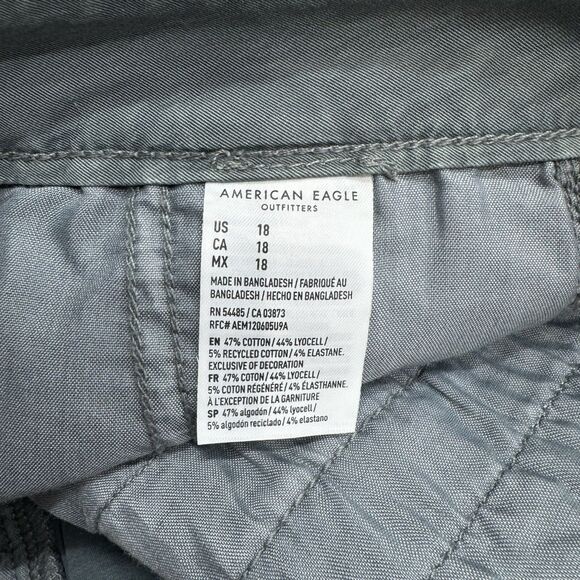 American Eagle Midi Shorts Womens 18 Green Low Rise Super Stretch Twill NEW - Picture 6 of 10